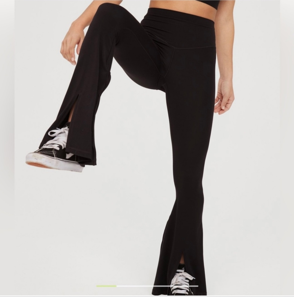 OFFLINE by aerie Real Me Xtra High Waisted Slit Flare Legging
